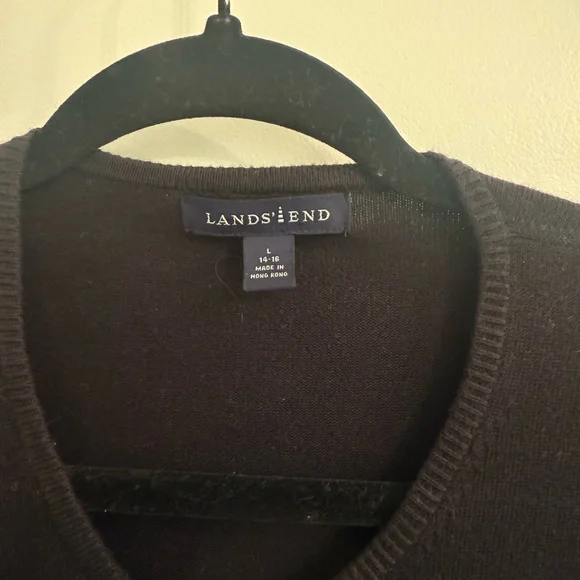 Lands' End Charcoal Knit Sweater - Picture 2 of 2